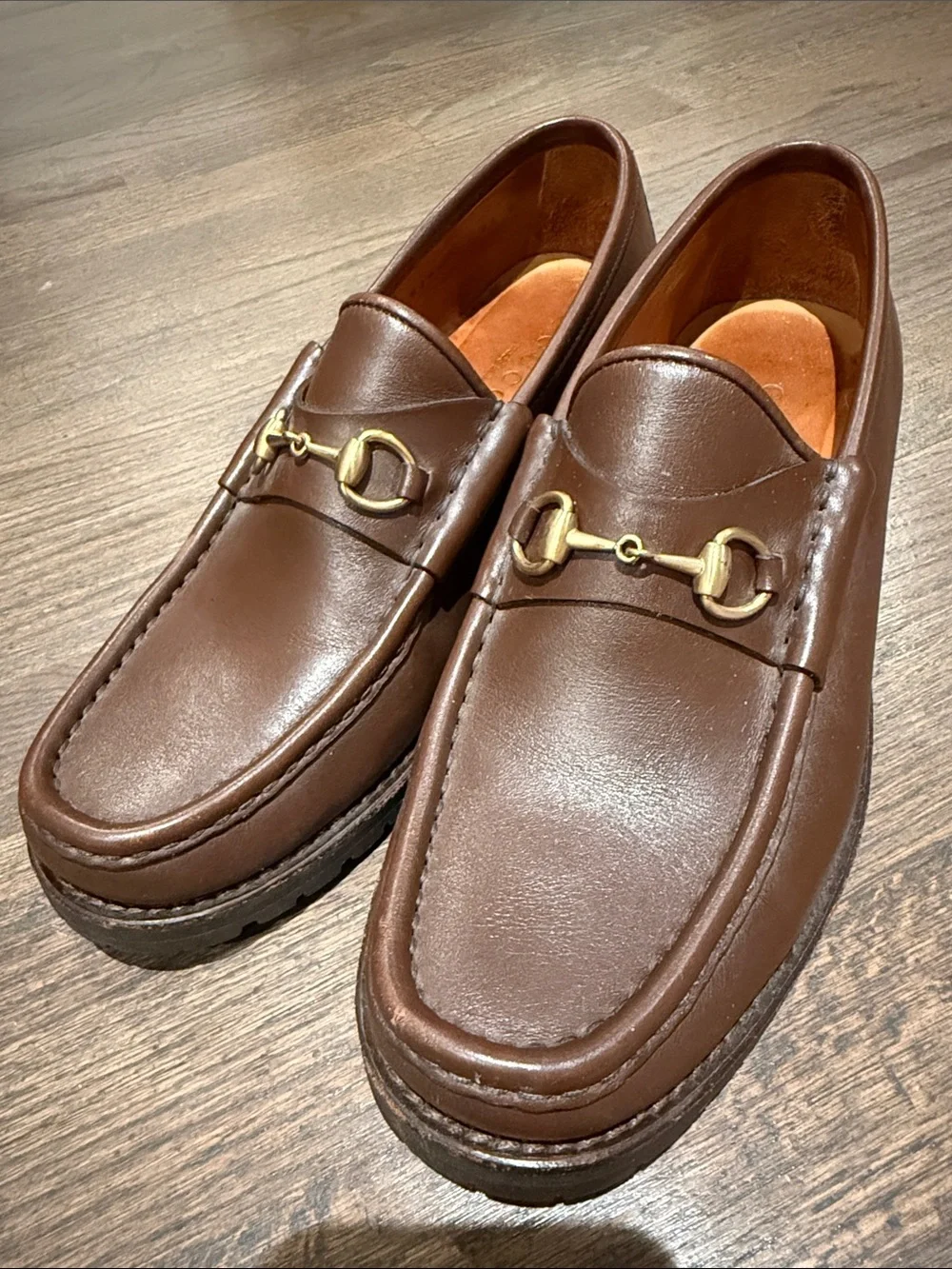 Gucci Brown Leather Horsebit Loafers Women’s Size 8.5